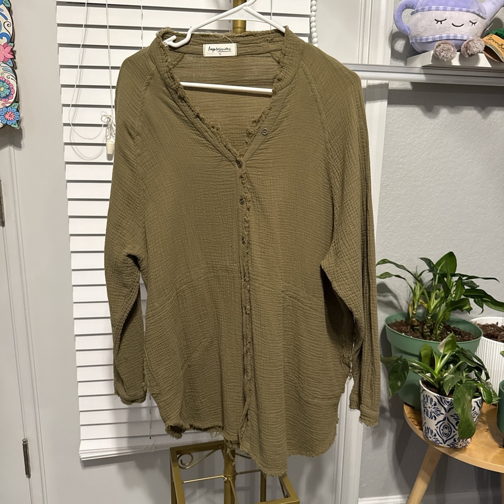 Green Button-Down Shirt
